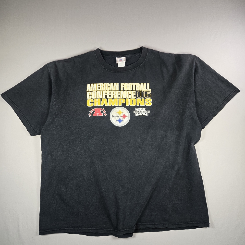 2005 Vintage Pittsburgh Steelers AFC Champions T-Shirt XXL NFL Super Bowl XL